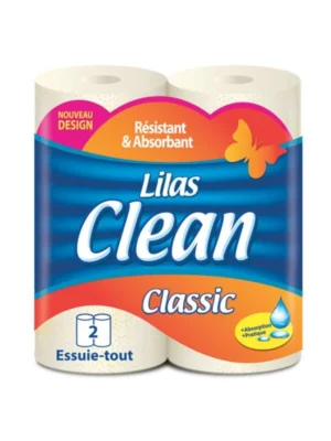 Lilas lilas essuie tout clean classic 2 rouleaux