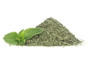 Pile dried mint branch fresh isolated white background 270022386
